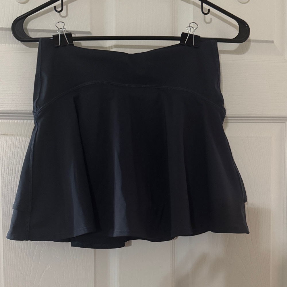Navy Athletic Skort with Flared Skirt
